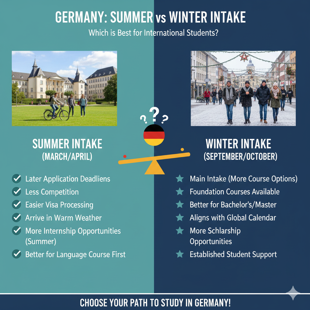 Summer Intake Vs Winter Intake In Germany: Which Is Good Option For Internatinal Students?